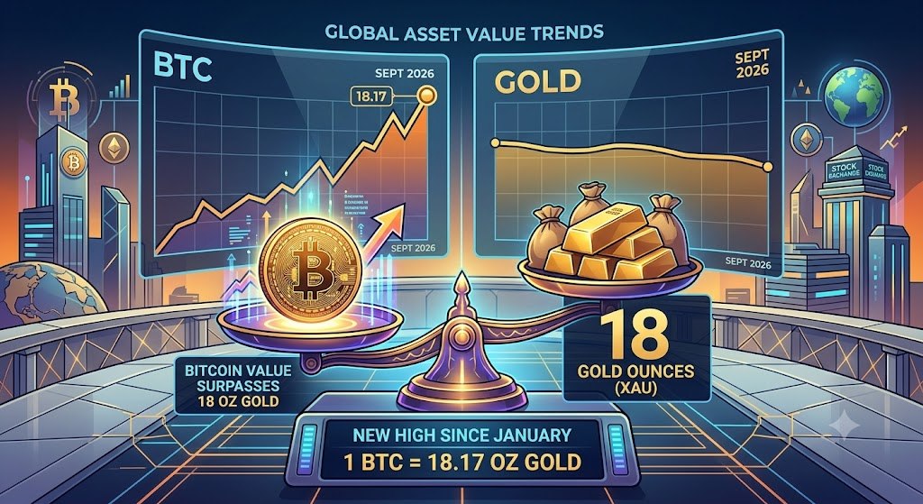 El valor de un bitcoin supera las 18 onzas de oro, máximo desde enero